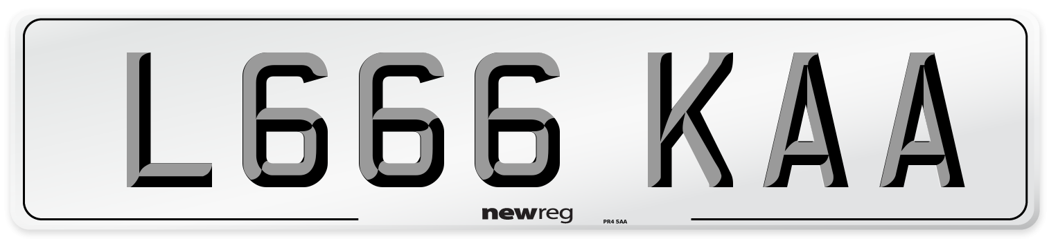 L666 KAA Number Plate from New Reg